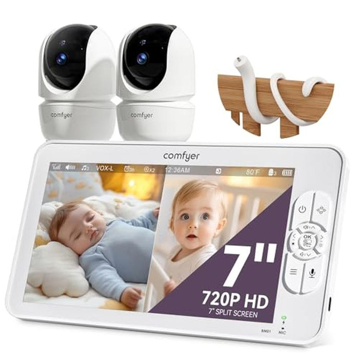 Monitor Baby: Comfyer 7 Split-Screen Baby Monitor with 2 – Front View