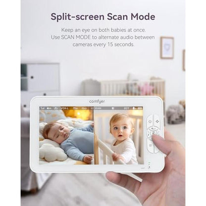Monitor Baby: Comfyer 7 Split-Screen Baby Monitor with 2 – Close-up Detail