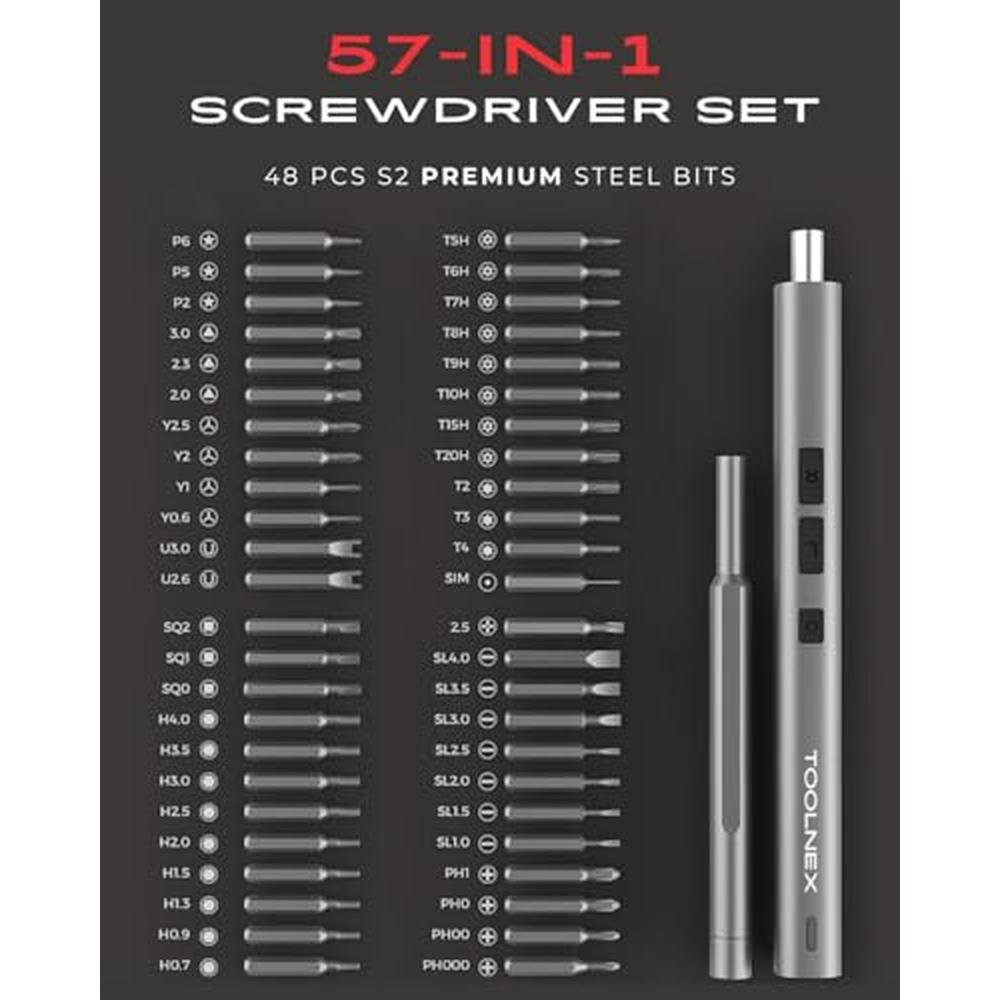 Toolnex Electric: Toolnex Mini 57-in-1 Precision Cordless – Side View