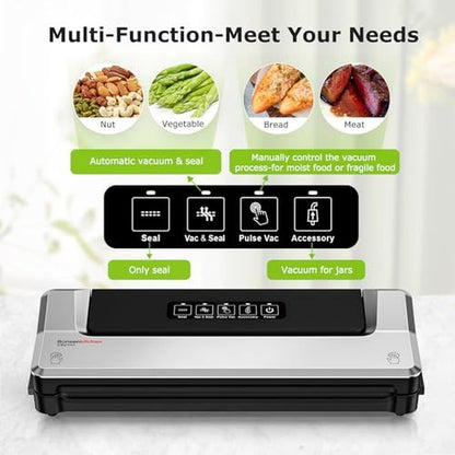 Vacuum Sealer: Bonsenkitchen Compact Food Sealer Machine – Side View