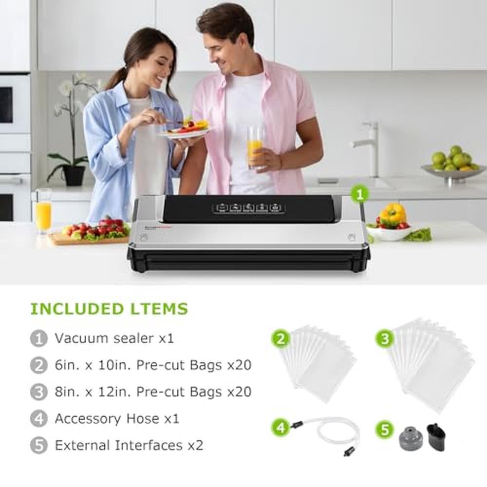 Vacuum Sealer: Bonsenkitchen Compact Food Sealer Machine – Close-up Detail