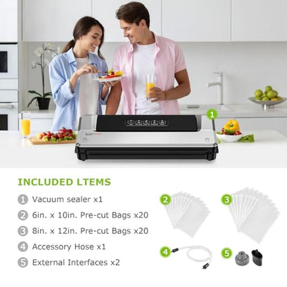 Vacuum Sealer: Bonsenkitchen Compact Food Sealer Machine – Close-up Detail