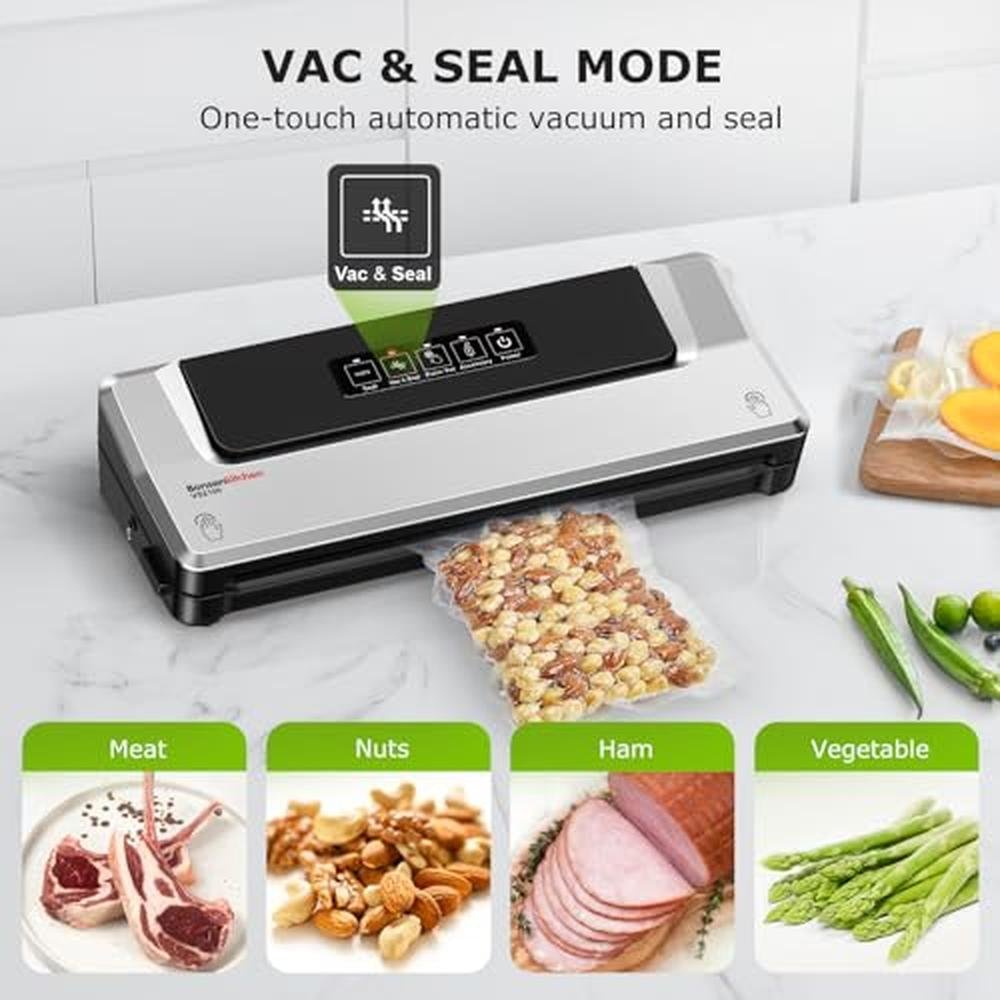 Vacuum Sealer: Bonsenkitchen Compact Food Sealer Machine – In Use