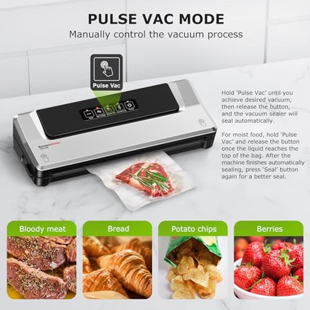 Vacuum Sealer: Bonsenkitchen Compact Food Sealer Machine – Packaging