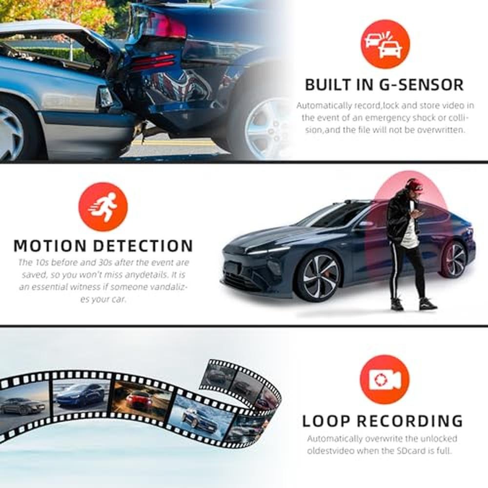 Mirror Dash Cam: Zunfly 4 Channel Front and Rear – In Use