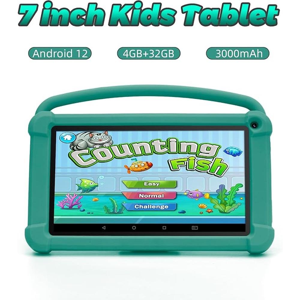 Kids Tablet: 7-Inch Android 12 Tablet for Boys and Girls – Side View