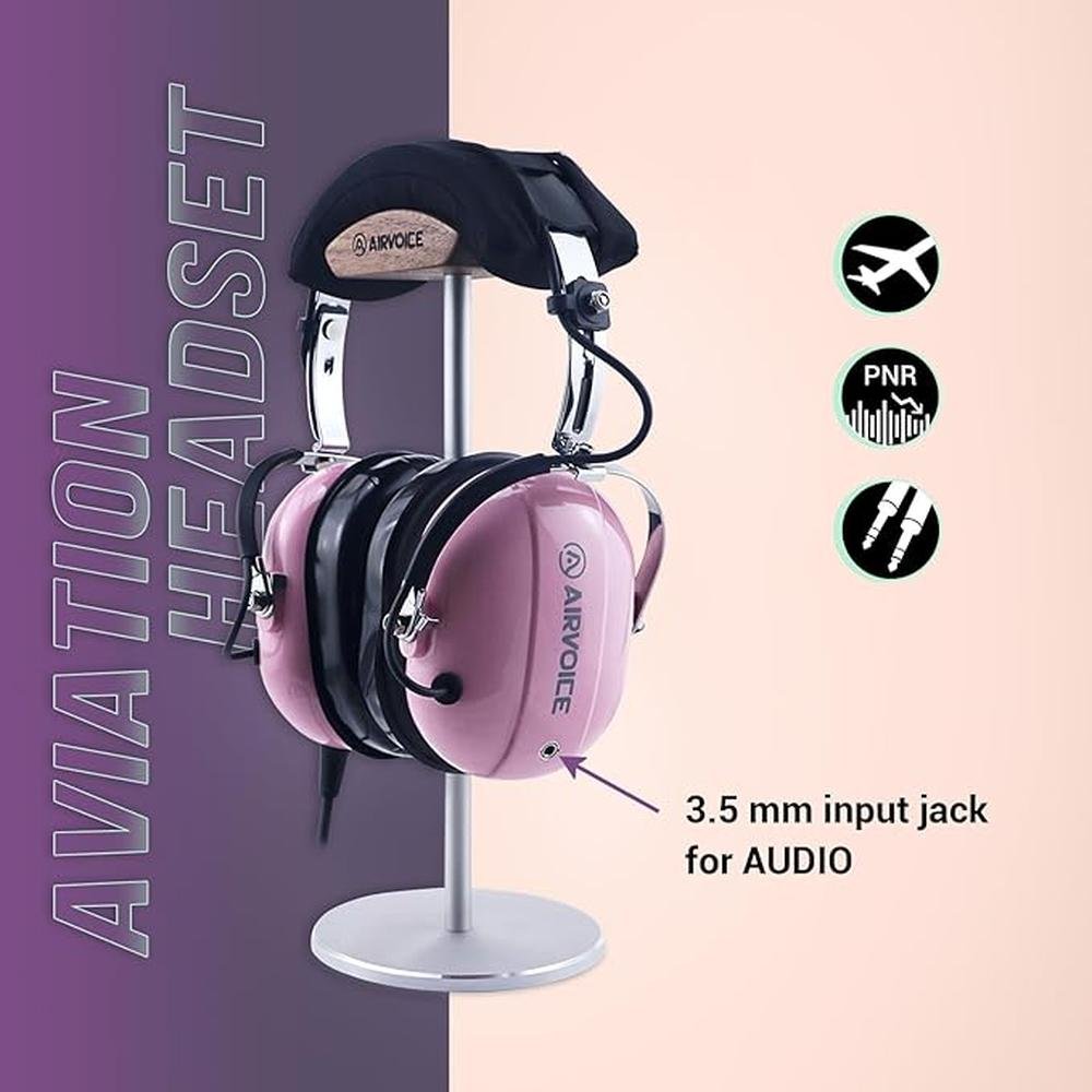 Aviation Headset for Pilots with Mono Sound and Passive – Side View