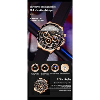 Men Watch: OLEVS Chronograph Diamond Business Dress – Packaging