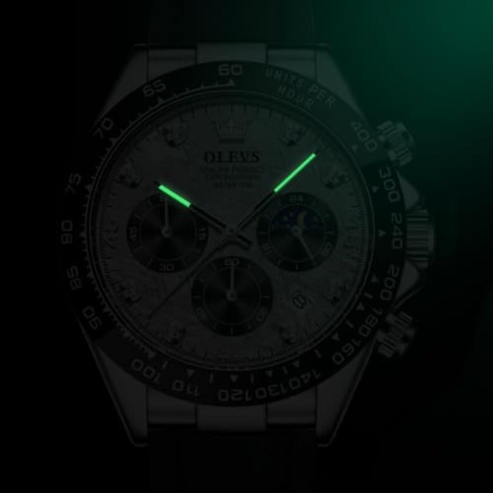 OLEVS Watch Men Luxury Diamond Chronograph Analog Quartz – Packaging