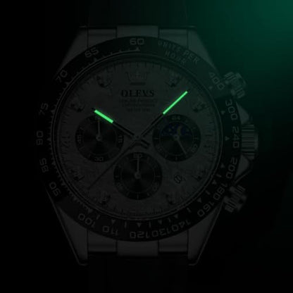 OLEVS Watch Men Luxury Diamond Chronograph Analog Quartz – Packaging