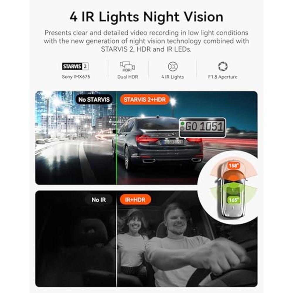 Dash Support: Vantrue N2X 2.7K Dash Cam Front and Inside 5G – Close-up Detail