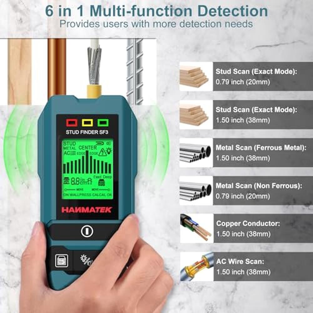 HANMATEK SF3 6-in-1 Stud Finder – Close-up Detail