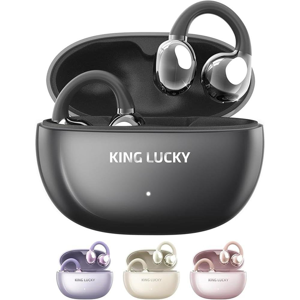 King Lucky Clip on Earbuds Open Ear Wireless Bluetooth 5.4 – Front View