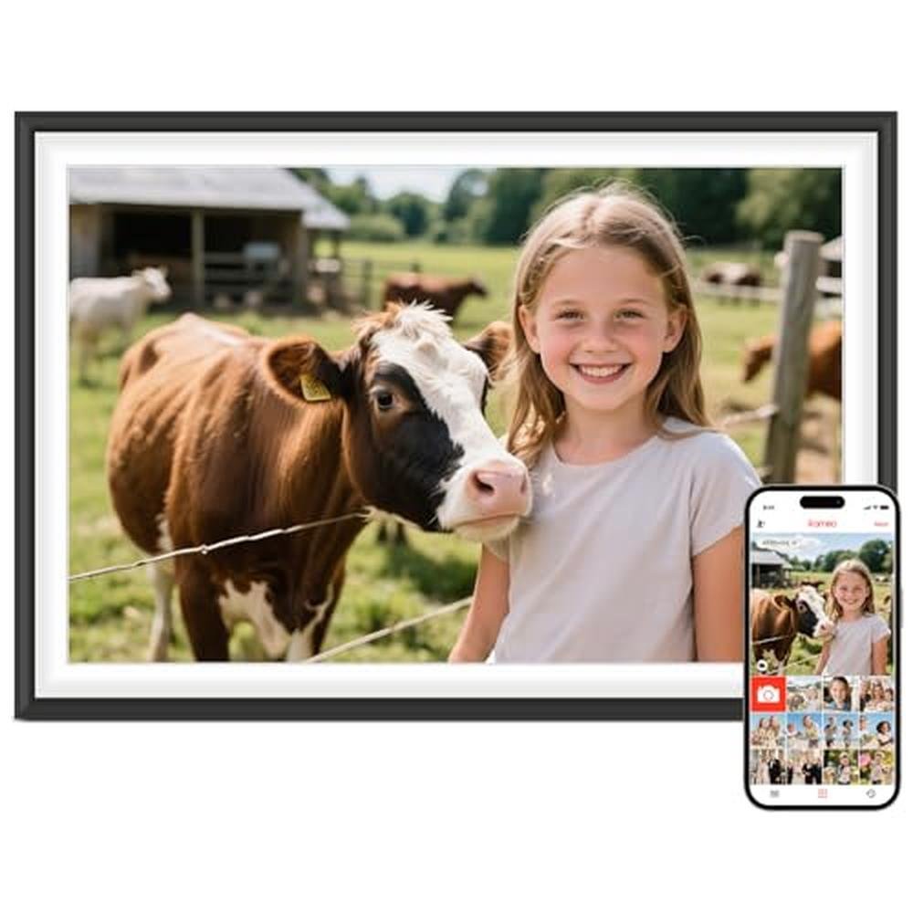 Digital Frame: Frameo 10.1 Digital Picture Frame Smart WiFi – Front View