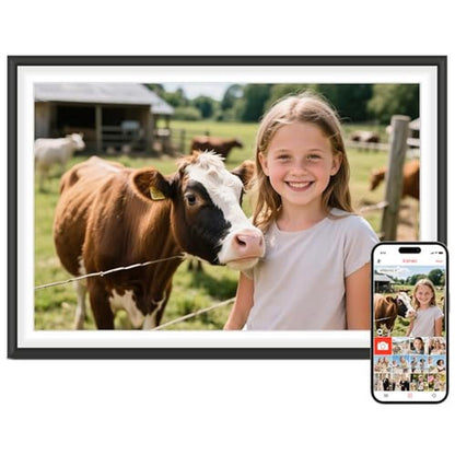 Digital Frame: Frameo 10.1 Digital Picture Frame Smart WiFi – Front View