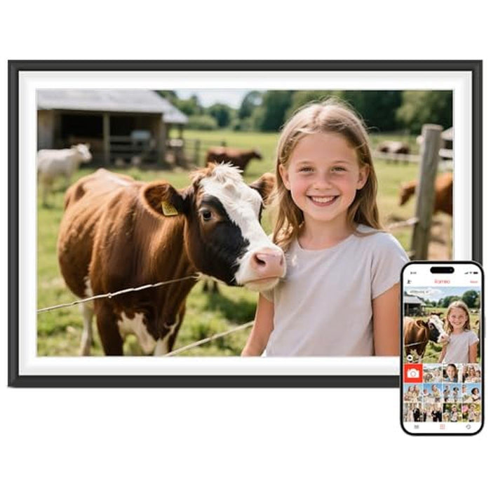 Digital Frame: Frameo 10.1 Digital Picture Frame Smart WiFi – Front View