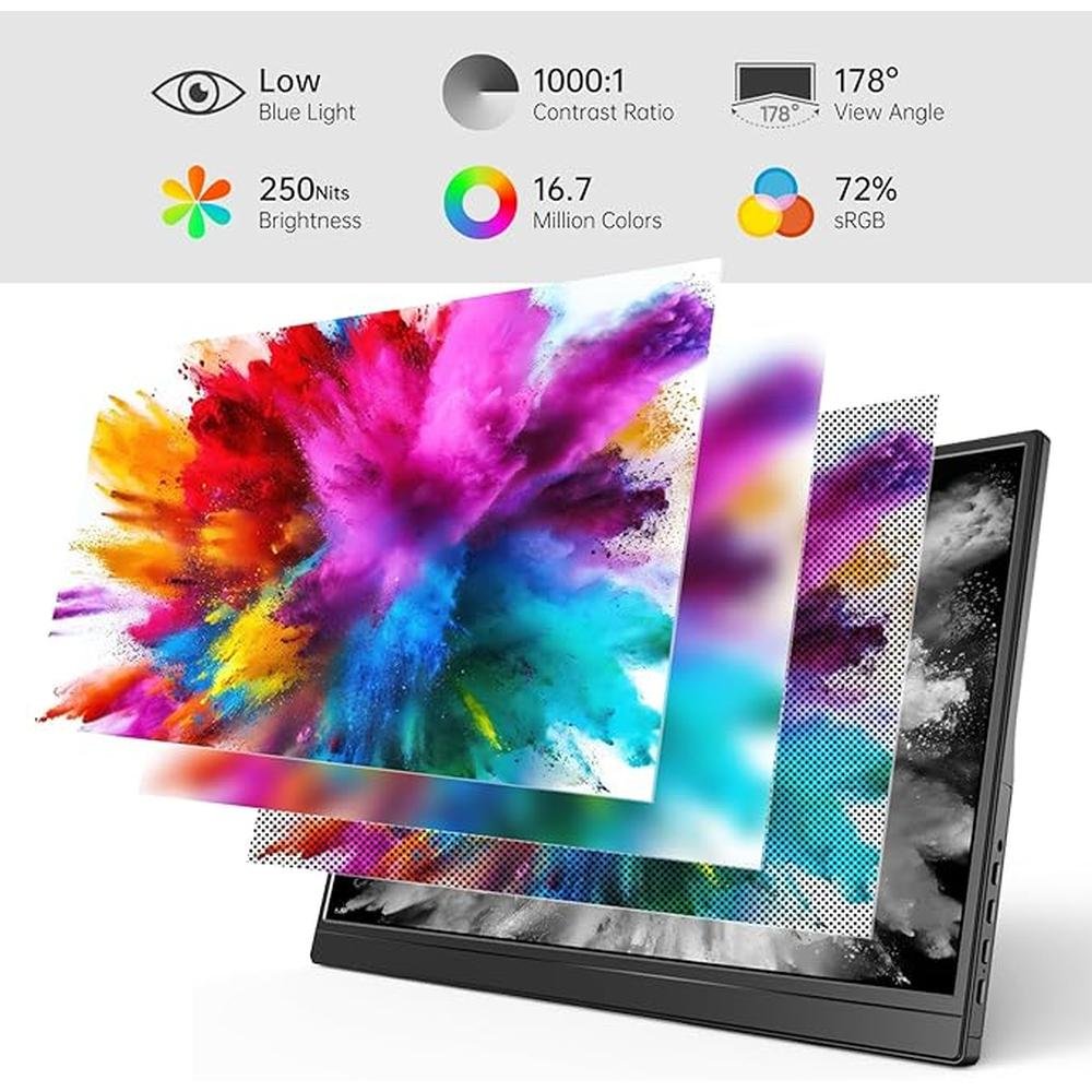 Monitor YXK: YXK Portable 15.6 Inch 1080p USB-C HDMI Ultra – Side View