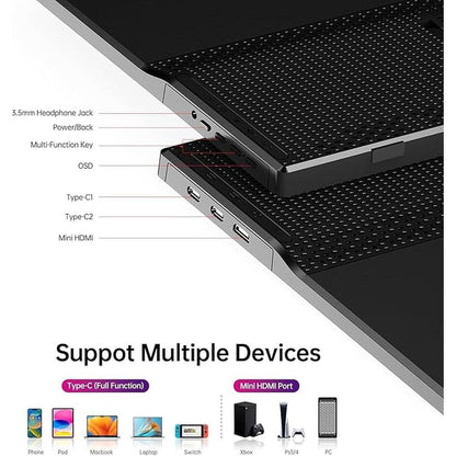Monitor YXK: YXK Portable 15.6 Inch 1080p USB-C HDMI Ultra – Close-up Detail