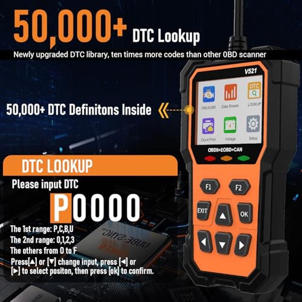 OBD2 Scanner Diagnostic Tool: Professional OBD2 Scanners – Close-up Detail