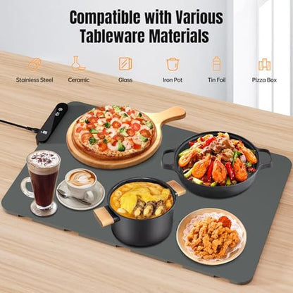 Warming Electric Tray: HASDSAGY Electric Warming Mat with 5 – In Use