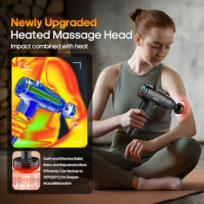 Gun Massage: AERLANG Massage Gun with Heat Deep Tissue Back – Side View