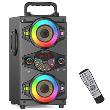 Portable Bluetooth Speakers: 60W Big Powerful Wireless Loud – Front View