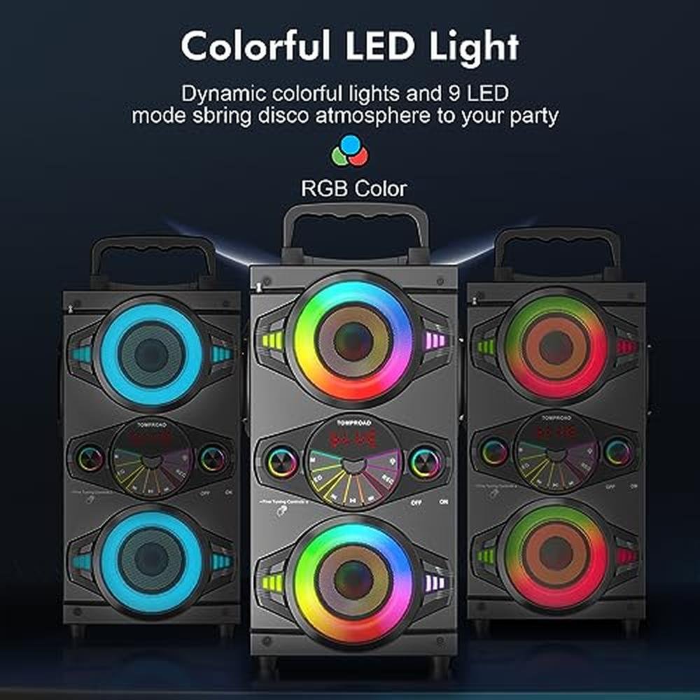 Portable Bluetooth Speakers: 60W Big Powerful Wireless Loud – Close-up Detail