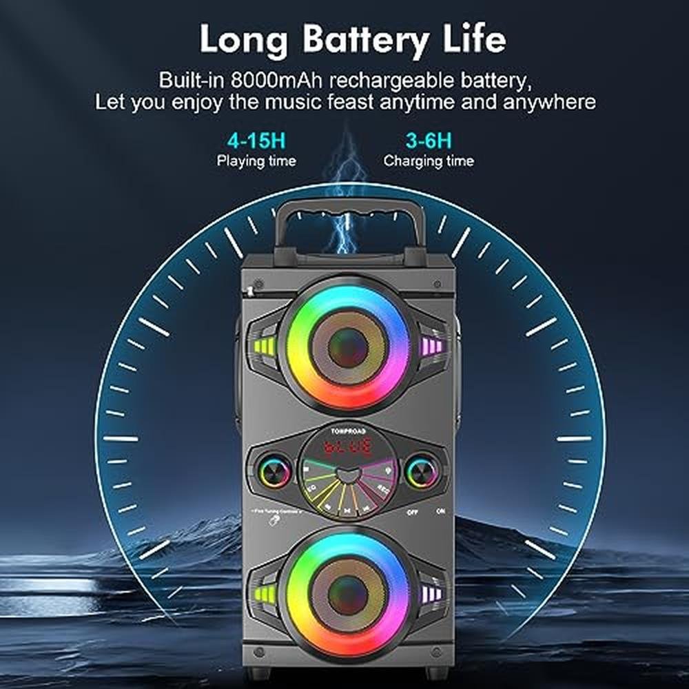 Portable Bluetooth Speakers: 60W Big Powerful Wireless Loud – In Use