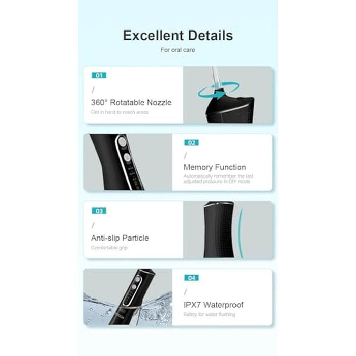 Water Flosser: Aydicon Water Dental Flosser 4 Pressure Modes – Front View