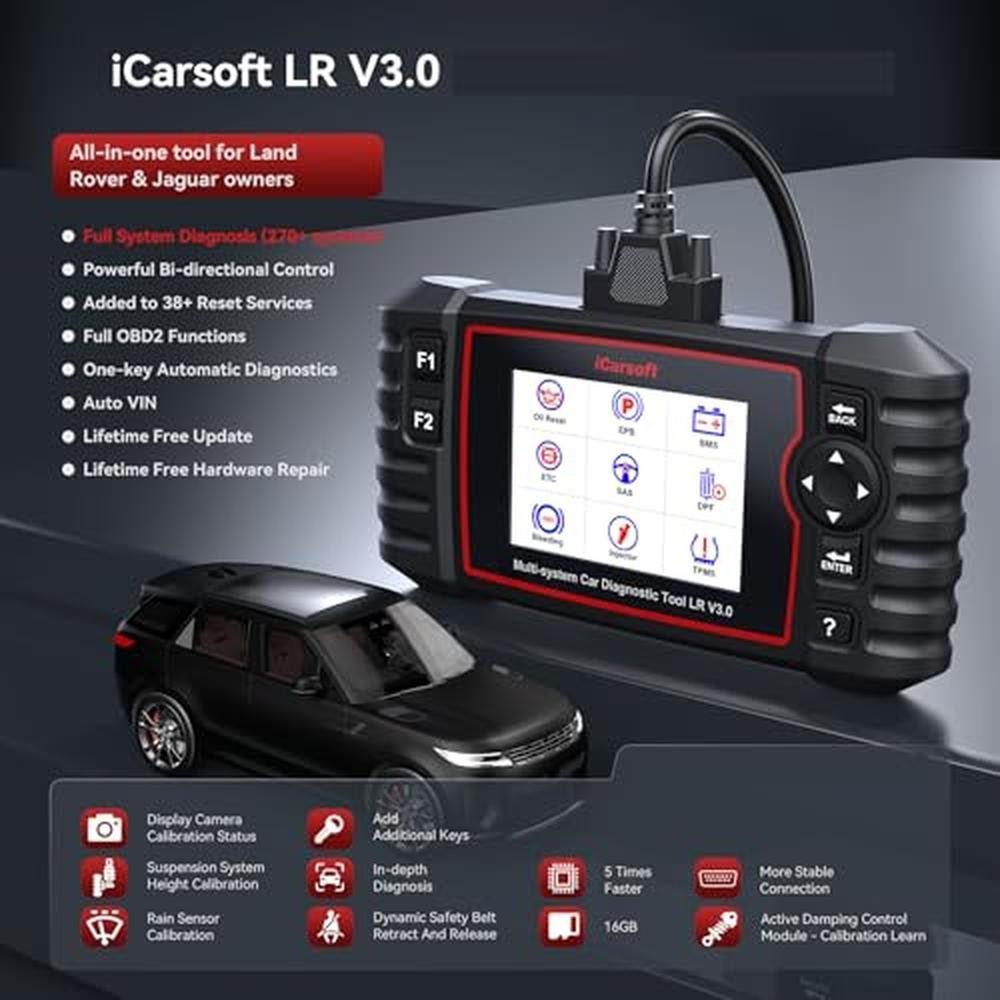 iCarsoft 2025: iCarsoft LR V3.0 Bidirectional OBD2 Scanner – Side View