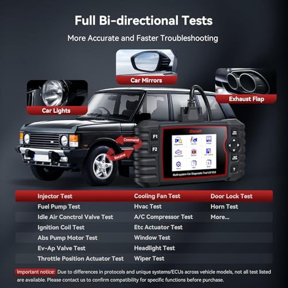 iCarsoft 2025: iCarsoft LR V3.0 Bidirectional OBD2 Scanner – Close-up Detail