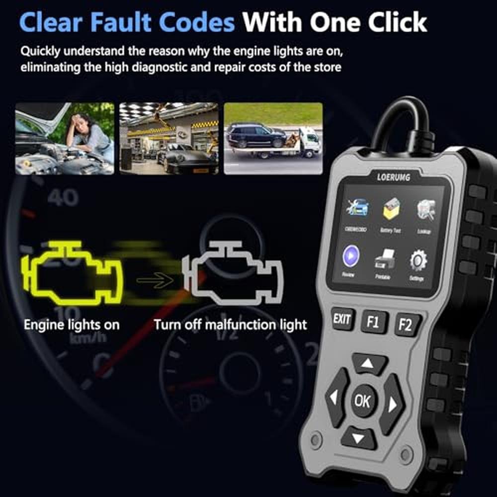 Scanner Diagnostic Tool: LOERUMG OBD2 Enhanced Check Engine – Close-up Detail