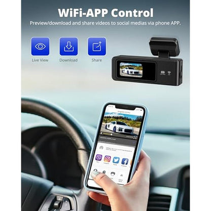 Dash Camera: Kingslim Dash Cam Front and Rear 2K+1080P Mini – In Use