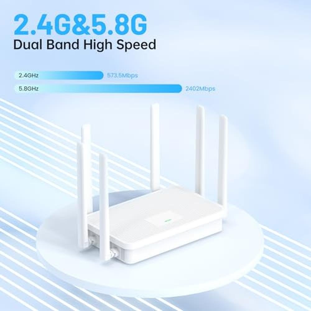 Router UeeVii: UeeVii WR3000K WiFi6 AX3000 WiFi Router – Side View