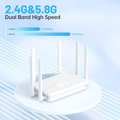 Router UeeVii: UeeVii WR3000K WiFi6 AX3000 WiFi Router – Side View