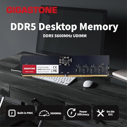 DDR5 RAM: GIGASTONE 16GB DDR5 4800MHz PC5-38400 – Side View
