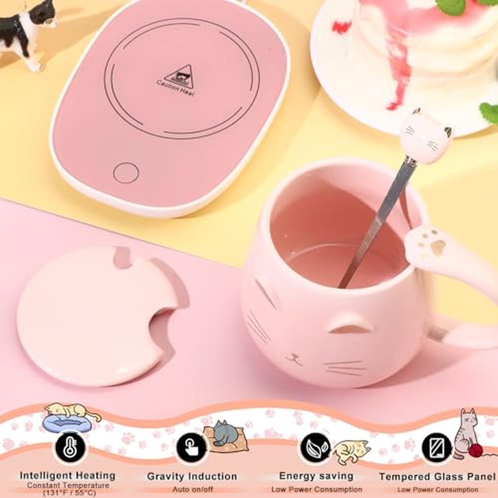 Coffee Warmer: Reallnaive Cat Coffee Cup Warmer Electric – Side View