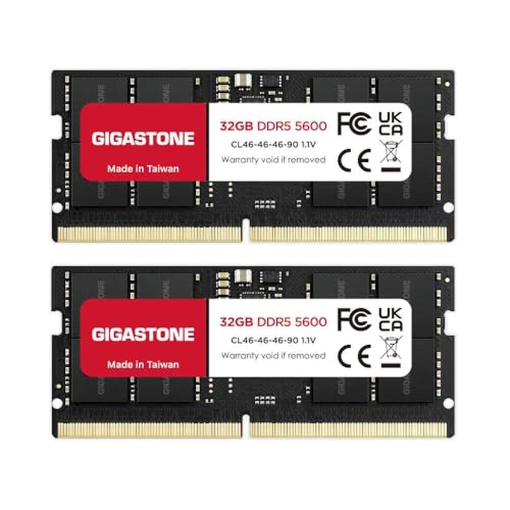 DDR5 RAM: GIGASTONE 64GB Kit 2x32GB DDR5 5600MHz PC5-44800 – Front View
