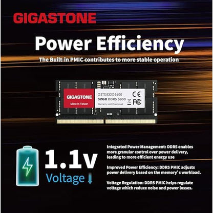 DDR5 RAM: GIGASTONE 64GB Kit 2x32GB DDR5 5600MHz PC5-44800 – In Use