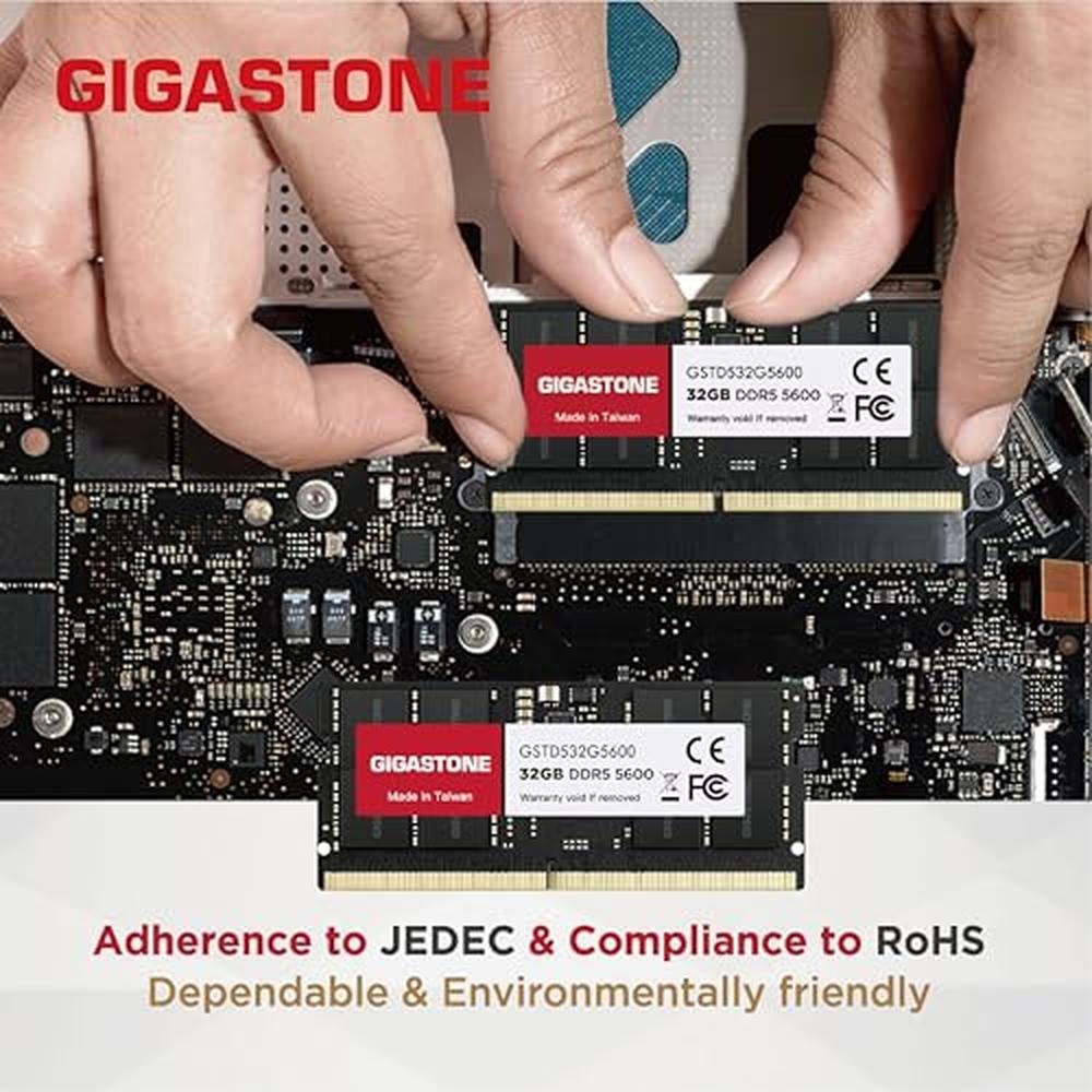 DDR5 RAM: GIGASTONE 64GB Kit 2x32GB DDR5 5600MHz PC5-44800 – Packaging
