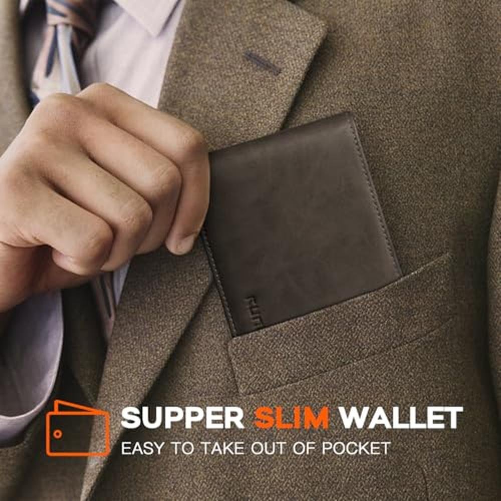 RUNBOX Wallet for Men Slim Leather Bifold RFID Blocking – Packaging