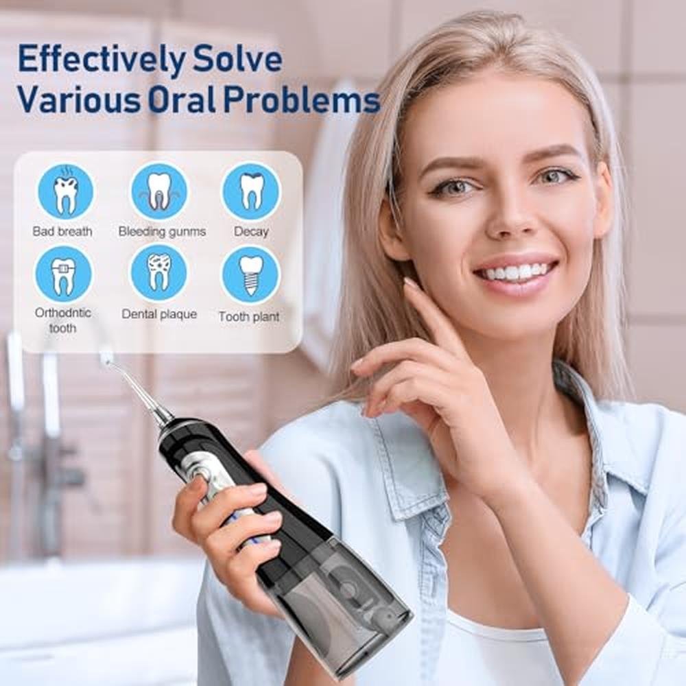 NBGRLVS Water Dental Flosser: Cordless 6 Modes Portable – Side View