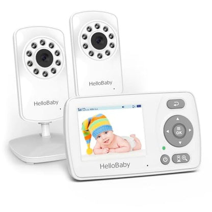 Baby Monitor: HelloBaby Monitor with 2 Cameras 2.4 Portable – Front View