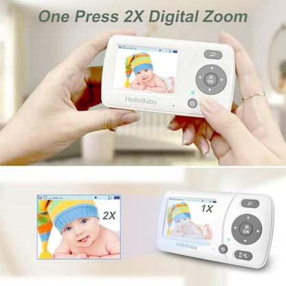 Baby Monitor: HelloBaby Monitor with 2 Cameras 2.4 Portable – In Use