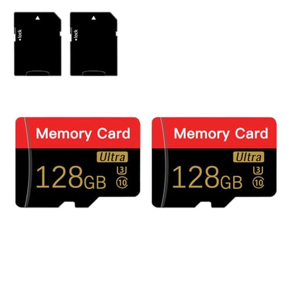 Memory 128: 2 Pack Micro Memory Card 128 GB with Adapter – Side View