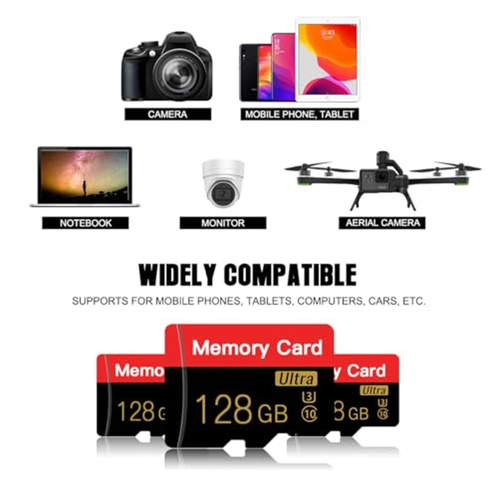 Memory 128: 2 Pack Micro Memory Card 128 GB with Adapter – Packaging
