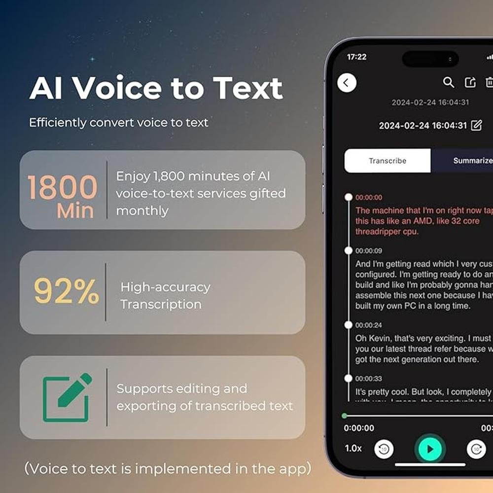 Voice Recorder: Focase Dictaphone with App for AI – In Use