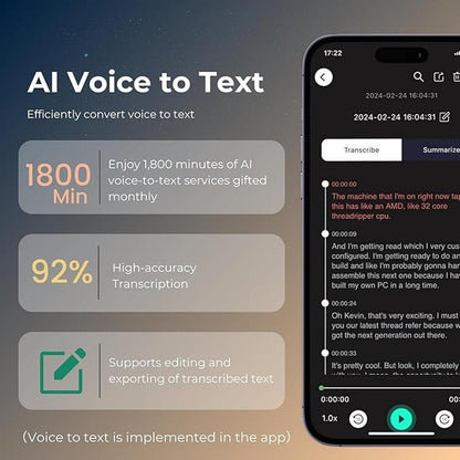 Voice Recorder: Focase Dictaphone with App for AI – In Use