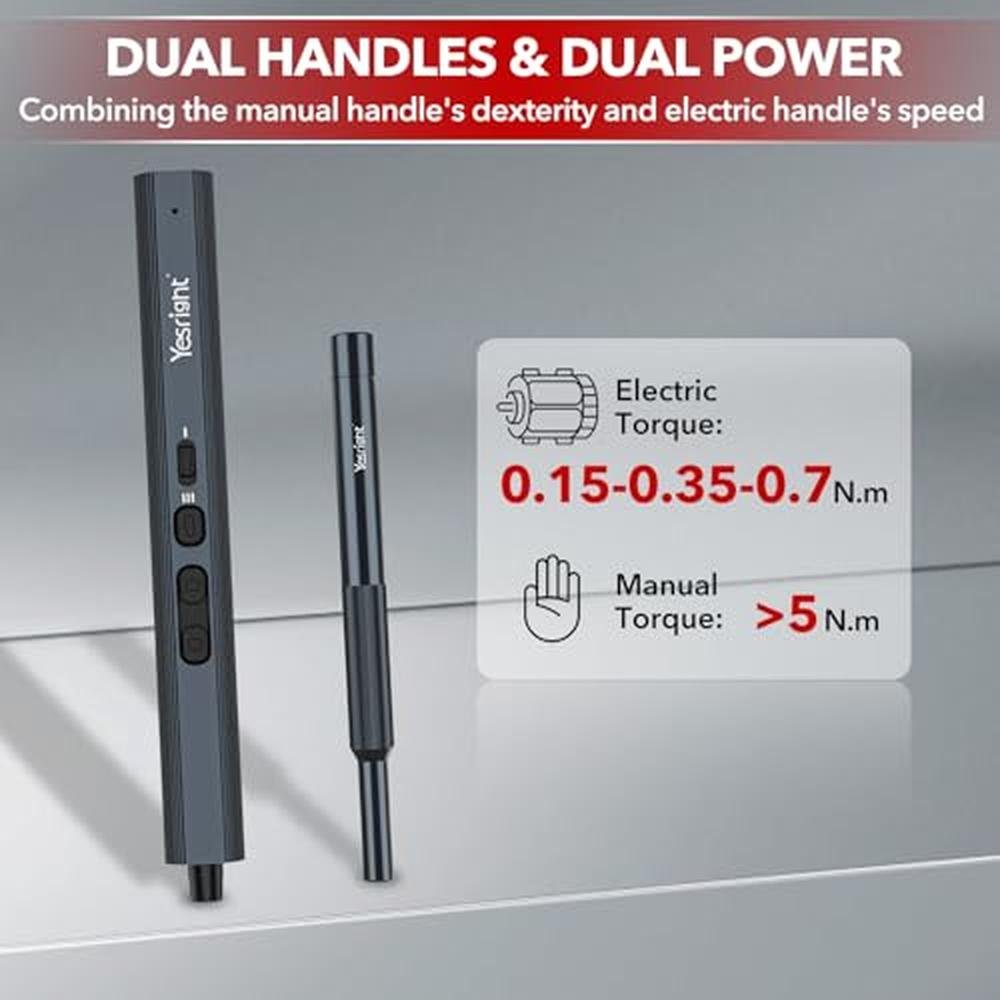 Screwdriver Set: YesRight Mini Electric 155-in-1 Small – Side View