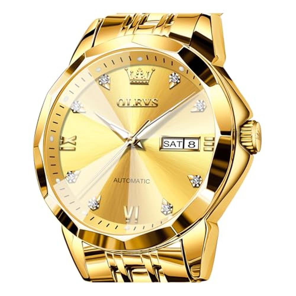 High-End Olevs Watch for Men: Automatic Classic Mechanical – Front View